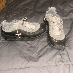 Nike Women's Black and Gray Sneakers with Pink Accents